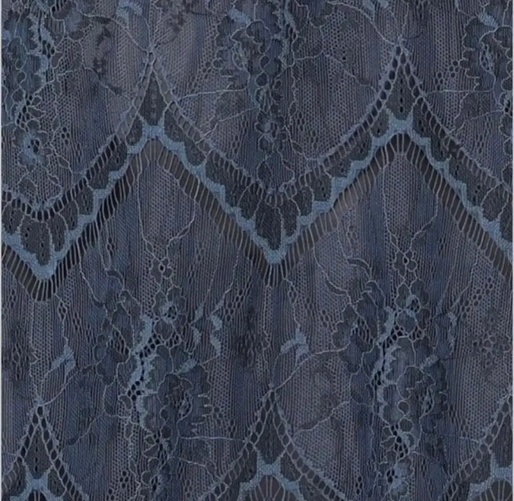 Free People Nothing Like This Lace Lace Mini Dress in Slate Blue Size 8 - Picture 5 of 7